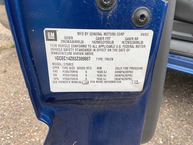 2003 chevrolet silverado pick up personenauto - afbeelding 18 van  19