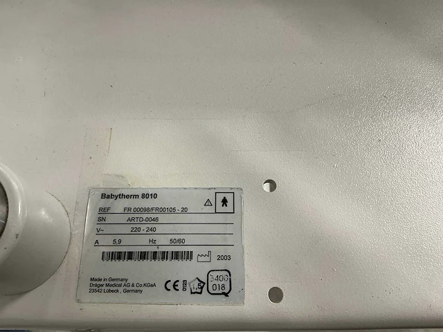 2003 dräger babytherm8010 babywarmer - afbeelding 5 van  5