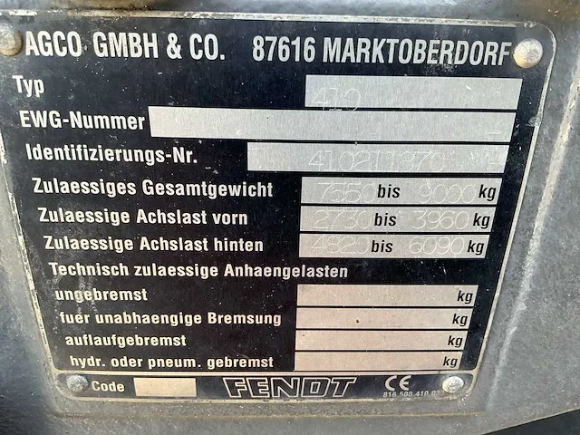 2003 fendt 410 vario vierwielaangedreven landbouwtractor - afbeelding 22 van  29
