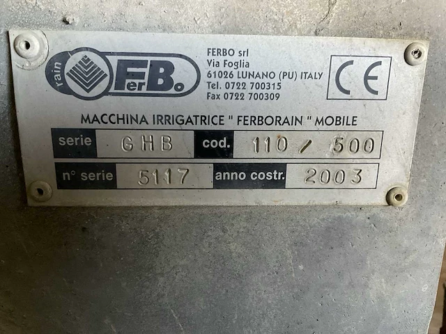 2003 ferbo ghb 110/500 sit-down beregeningshaspel - afbeelding 25 van  32