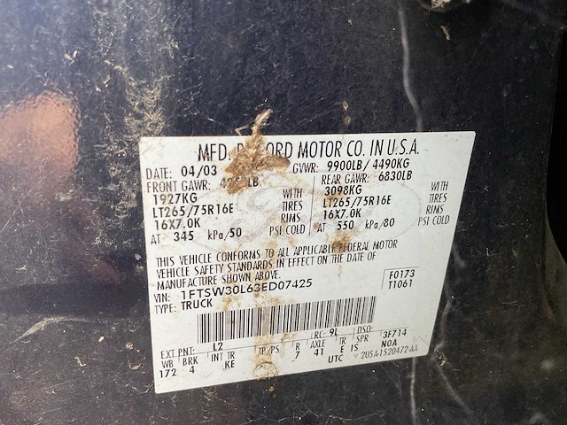 2003 ford pick up f350 xl super duty bedrijfswagen - afbeelding 18 van  19