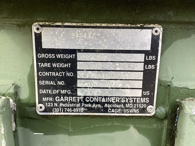 2003 garret container systems legercontainer - afbeelding 9 van  9