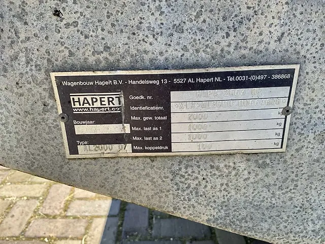 2003 hapert al2000 07 aanhangwagen - afbeelding 2 van  10