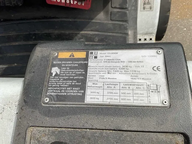 2003 hyster e3.00xm vorkheftruck - afbeelding 8 van  17
