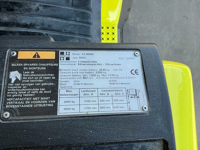 2003 hyster e3.00xm vorkheftruck - afbeelding 3 van  13