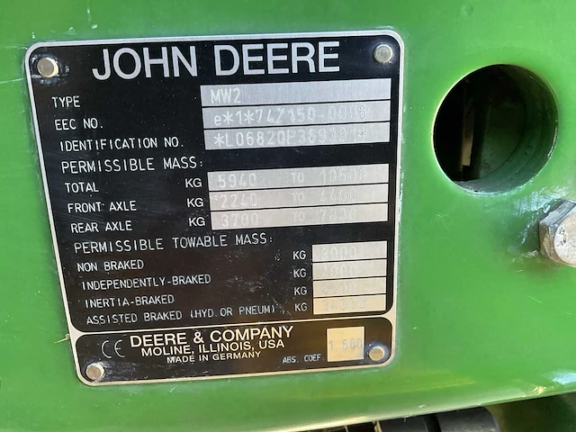 2003 john deere 6820 vierwielaangedreven landbouwtractor - afbeelding 30 van  37