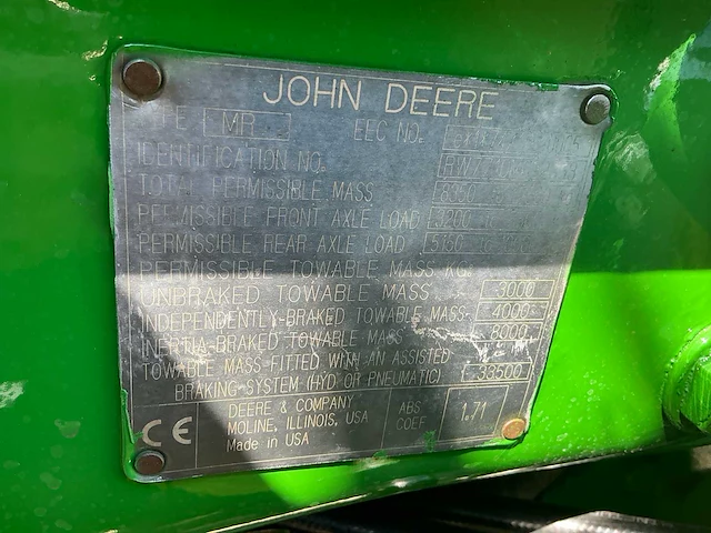 2003 john deere 7710 vierwielaangedreven landbouwtractor - afbeelding 24 van  30