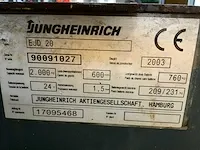 2003 jungheinrich ejd20 elektrische palletwagen - afbeelding 6 van  16