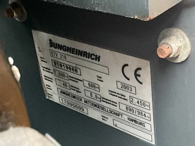 2003 jungheinrich etv 216 reach truck - afbeelding 6 van  11