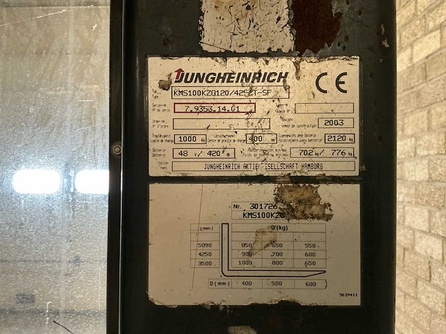 2003 jungheinrich kms100 stapelaar - afbeelding 26 van  26