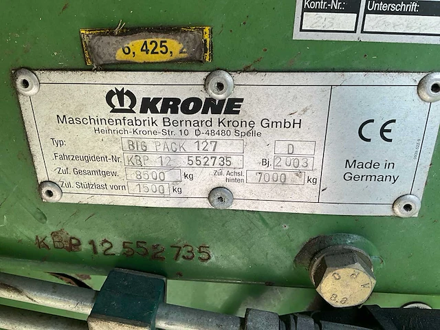 2003 krone big pack 127 vfs multi-cut balenpers - afbeelding 36 van  41