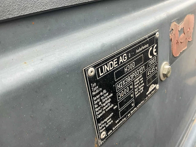 2003 linde h30 vorkheftruck - afbeelding 10 van  22