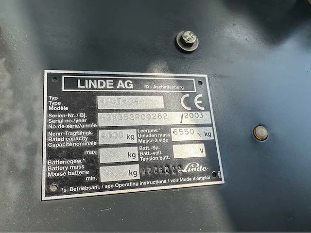 2003 linde h40t-04 vorkheftruck - afbeelding 24 van  30