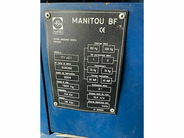 2003 manitou 171aet hoogwerker - afbeelding 15 van  22
