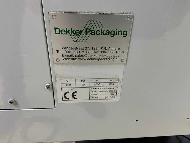 2003 minipack sc50 digit koepelseal machine - afbeelding 7 van  9
