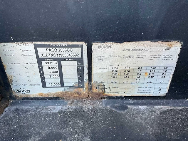 2003 pacton t3-007 40ft container chassis oh-75-hn - afbeelding 17 van  25
