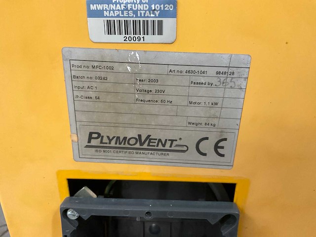 2003 plymovent mfc-1002 lasdampafzuiginstallatie - afbeelding 6 van  8