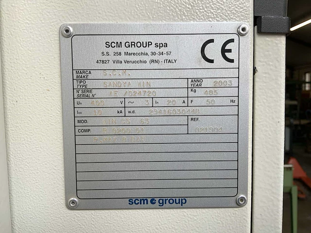 2003 scm sandya win breedbandschuurmachine - afbeelding 3 van  12