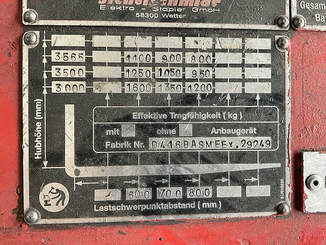 2003 sichelschmidt d416 b asm atex elektrische stapelaar - afbeelding 3 van  14