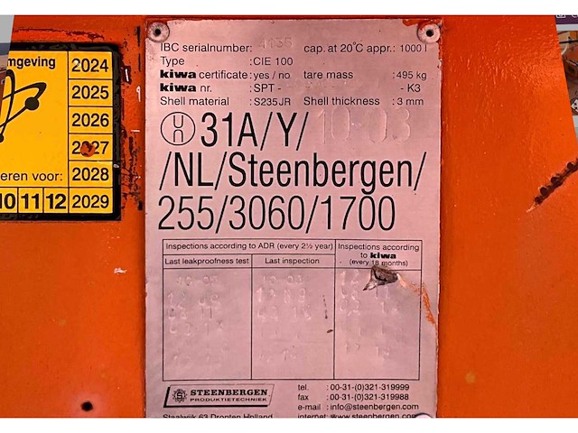 2003 steenbergen cie100 brandstof opslagtank - afbeelding 7 van  15