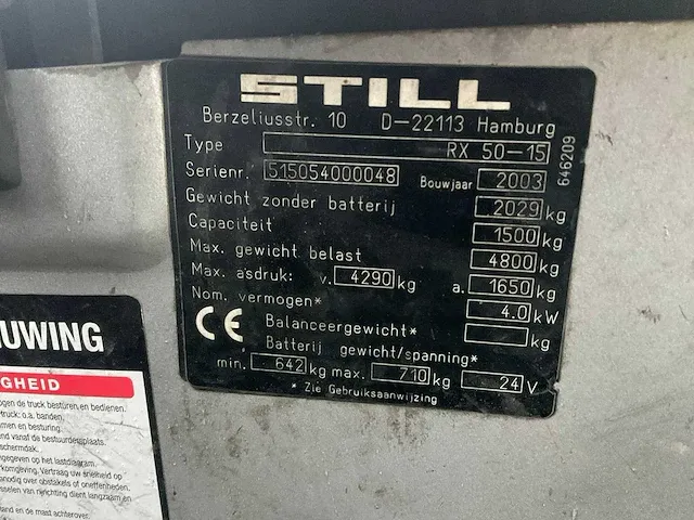 2003 still rx 50-15 vorkheftruck - afbeelding 11 van  21
