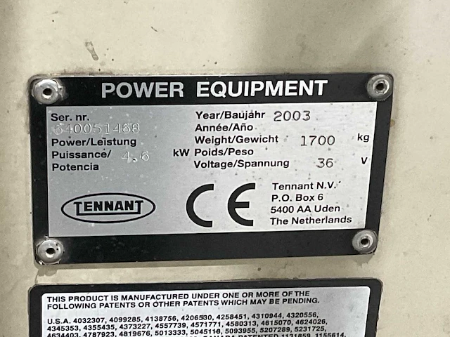 2003 tennant 6400 veegmachine - afbeelding 10 van  18