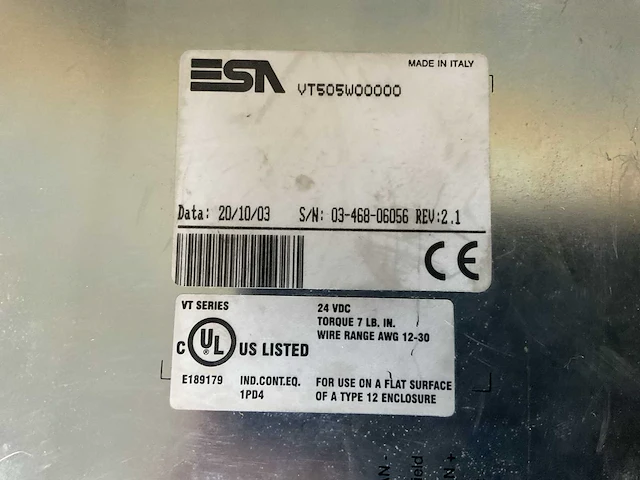 2003 vse vt505w00000 operator panel - afbeelding 2 van  2
