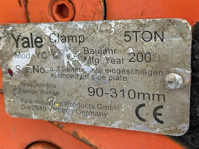 2003 yale yc5 balkklem (2x) - afbeelding 4 van  4