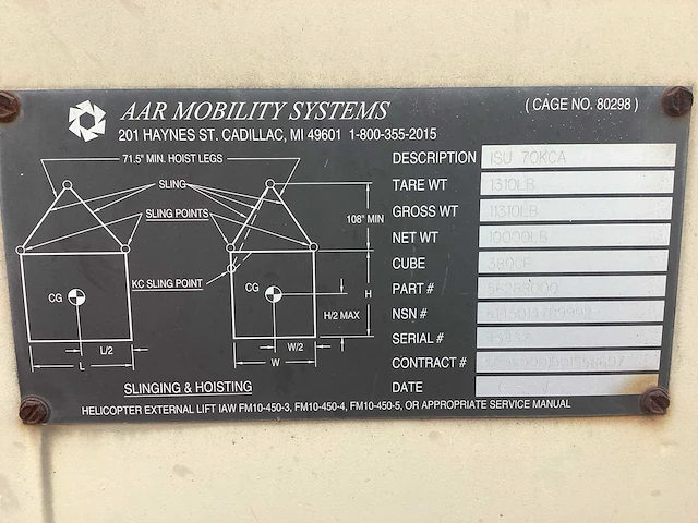 2004 aar mobility systems isu 70 kca legercontainer - afbeelding 7 van  7