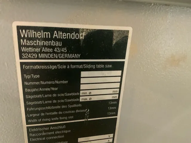 2004 altendorf f45 formaatcirkelzaagmachine - afbeelding 9 van  14