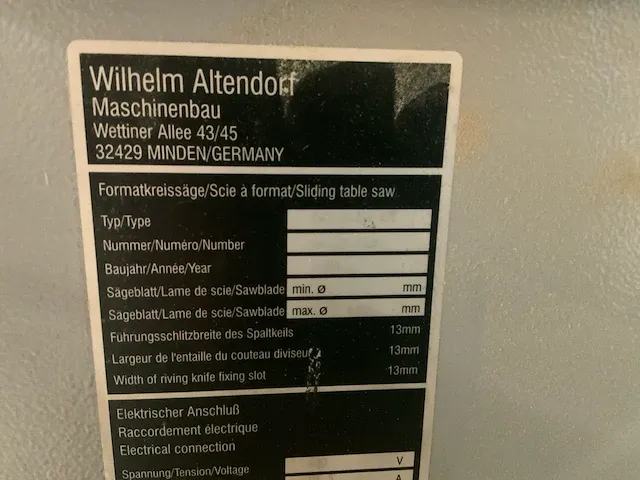 2004 altendorf f45 formaatcirkelzaagmachine - afbeelding 10 van  14