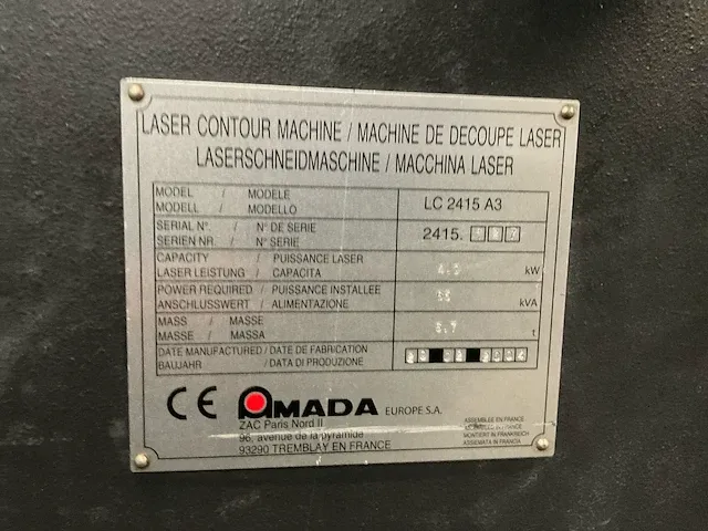 2004 amada 2415aiii lasersnijmachine - afbeelding 41 van  49