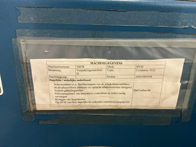 2004 bvm compacta 5022 verpakkingsmachine - afbeelding 21 van  22