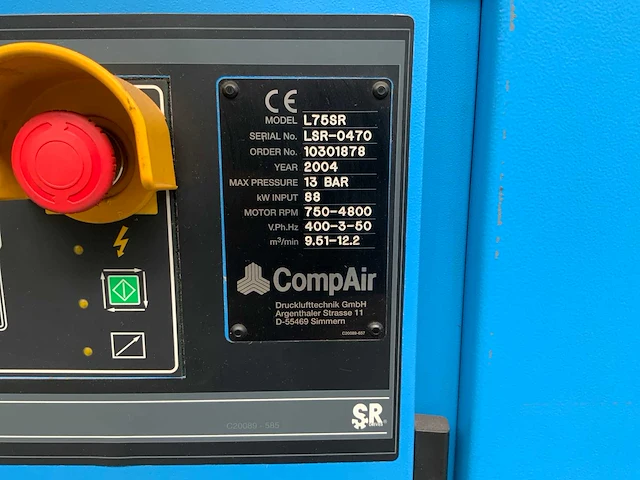 2004 compair l75sr schroefcompressor - afbeelding 8 van  8