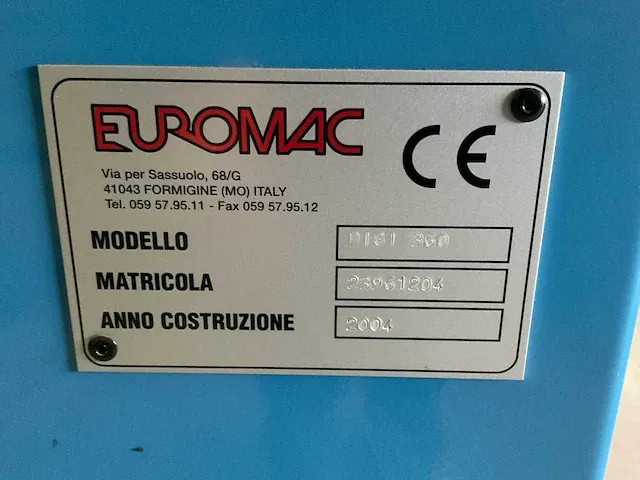2004 euromac digibend 360 strippenbuigmachine - afbeelding 10 van  11