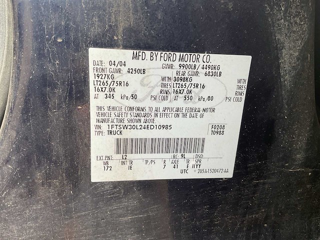 2004 ford pick up f350 xl super duty bedrijfswagen - afbeelding 18 van  18