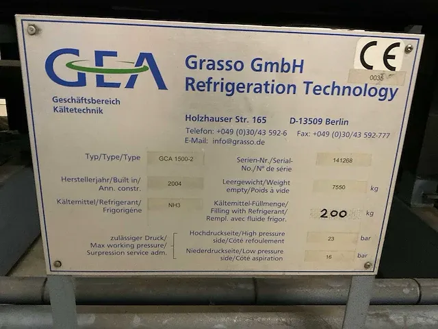 2004 gea gca-1500-2 chiller - afbeelding 16 van  25