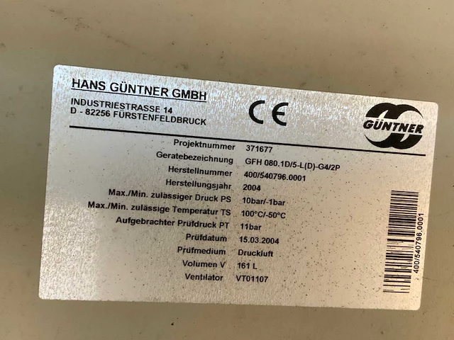 2004 güntner gfh 0.80.1d/5-l(d)-g4/2p vloeistof koeler dry cooler - afbeelding 7 van  7