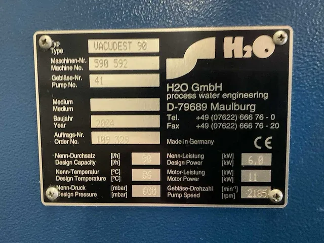 2004 h2o vacudest 90 waterzuiveringsinstallatie - afbeelding 21 van  28