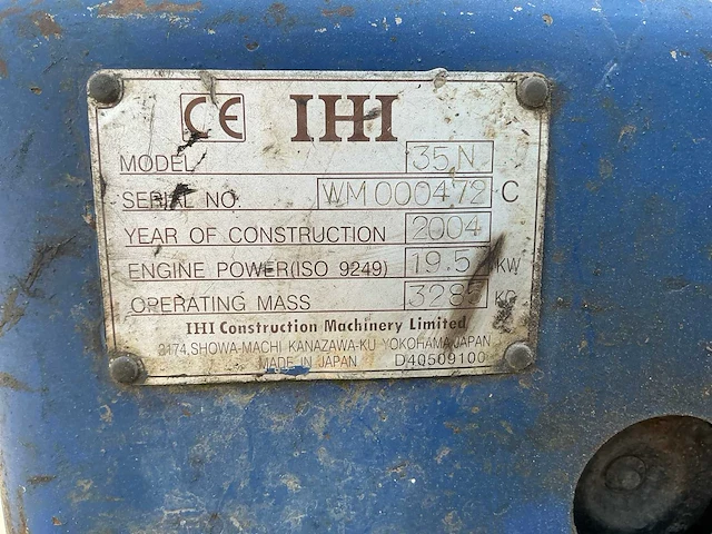 2004 ihi 35n rupsgraafmachine - afbeelding 42 van  47