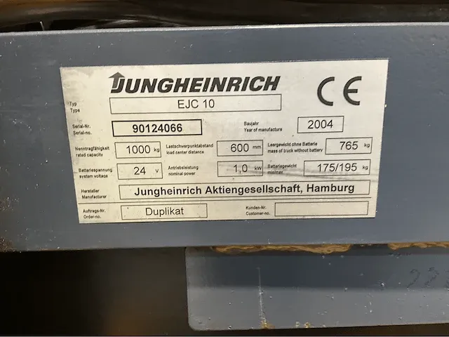 2004 jungheinrich ejc10 stapelaar - afbeelding 3 van  14