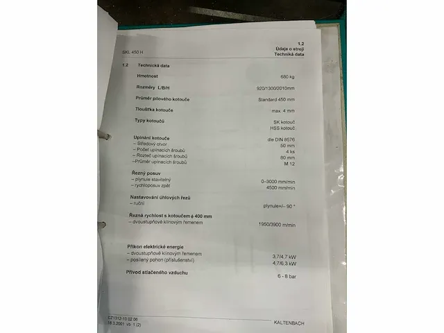 2004 kaltenbach skl450h onderloop afkortcirkelzaagmachine - afbeelding 7 van  11