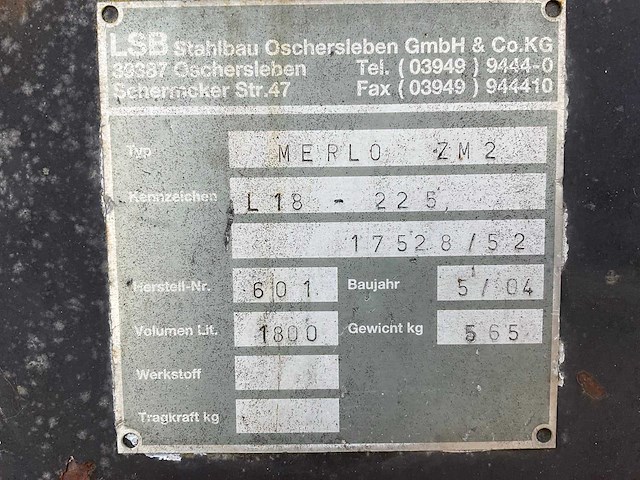2004 lsb merlo zm2 graafbak merlo - afbeelding 6 van  6