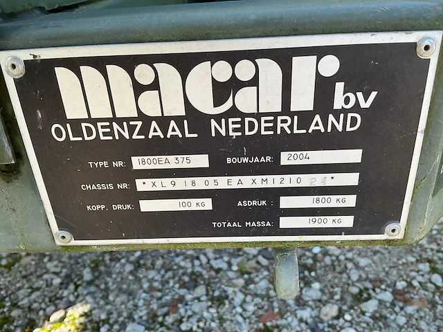 2004 macar 1800ea375 aanhangwagen - afbeelding 14 van  16