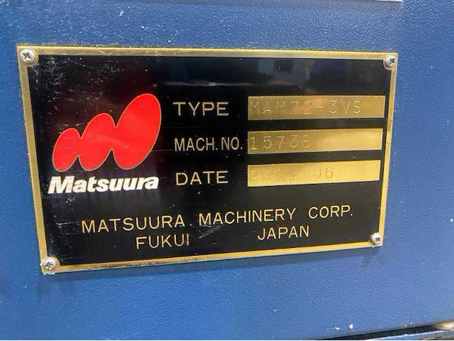 2004 matsuura mam72-3vs cnc horizontale machinecentra - afbeelding 28 van  28