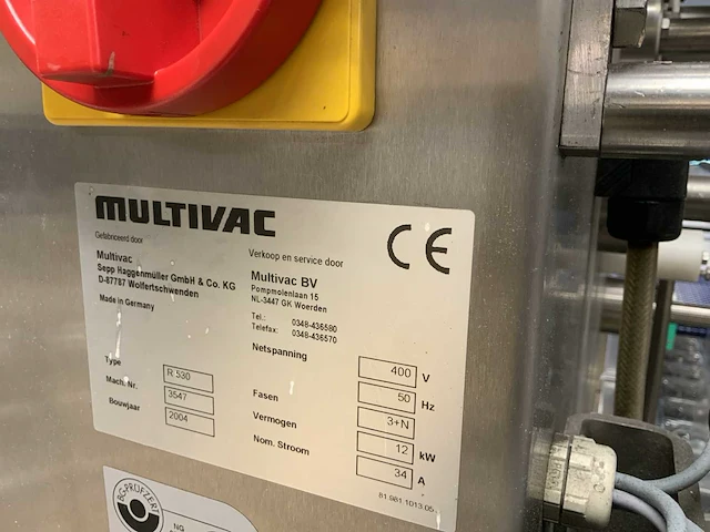 2004 multivac r 530 dieptrekverpakkingsmachine - afbeelding 6 van  18