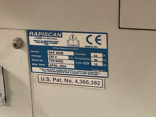 2004 rapiscan rap 522b x-ray security inspection system - afbeelding 9 van  16