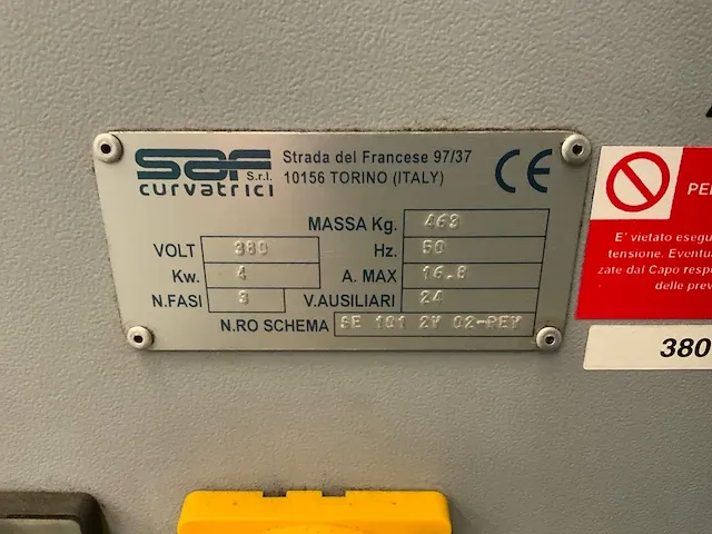 2004 saf curvatri ds 60 profielbuigmachine - afbeelding 8 van  8