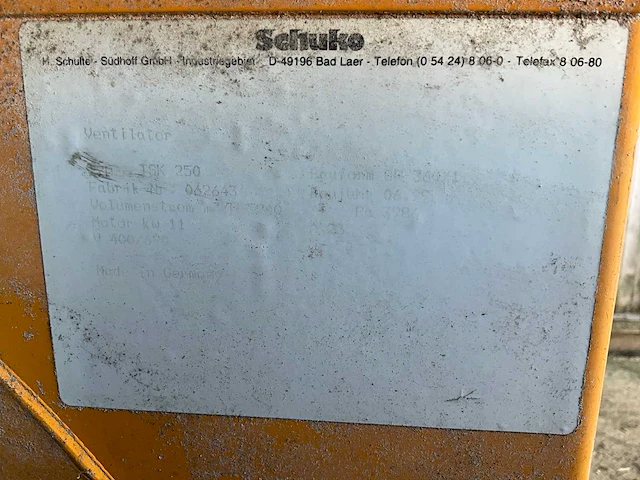 2004 schuko spaan/stof afzuiginstallaties v.v. 45kw aanzuigventilator, 11kw transportventilator, besturingskasten en filterzakken - afbeelding 10 van  24