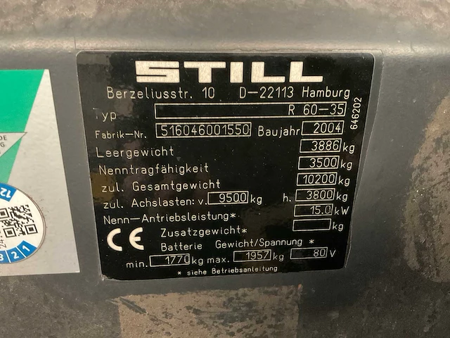 2004 still ro 60-35 vorkheftruck - afbeelding 8 van  19